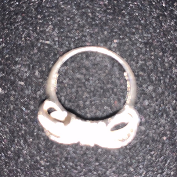 Cute Sterling Silver Bow with CZ Chips - Picture 3 of 4